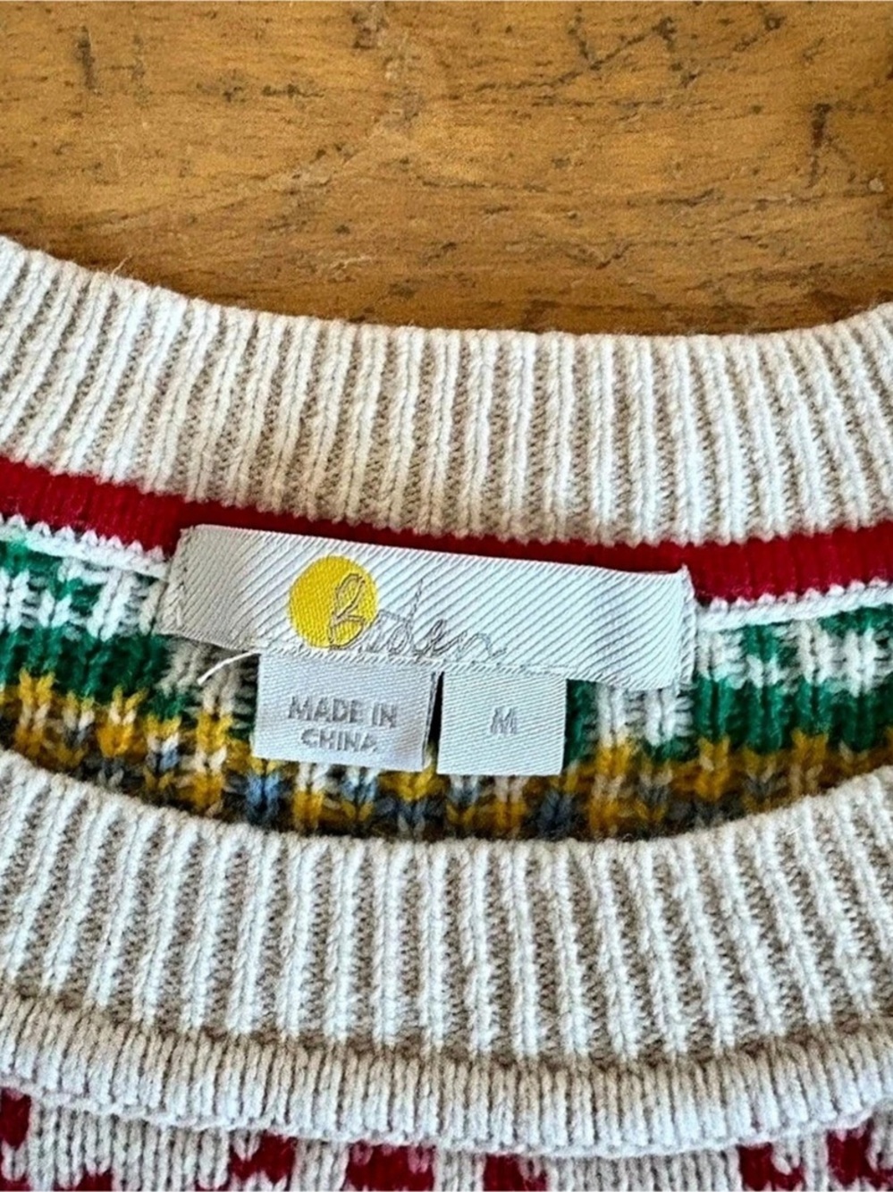 Rare Boden Fair Isle Crewneck Sweater in White & Pink Size Medium - Picture 9 of 11